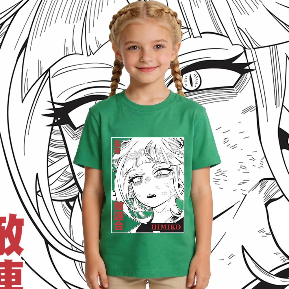 My Hero Academia Himiko Toga Anime Print Cotton T Shirt for Boys Girls Kids Daily Wear Soft Casual Top