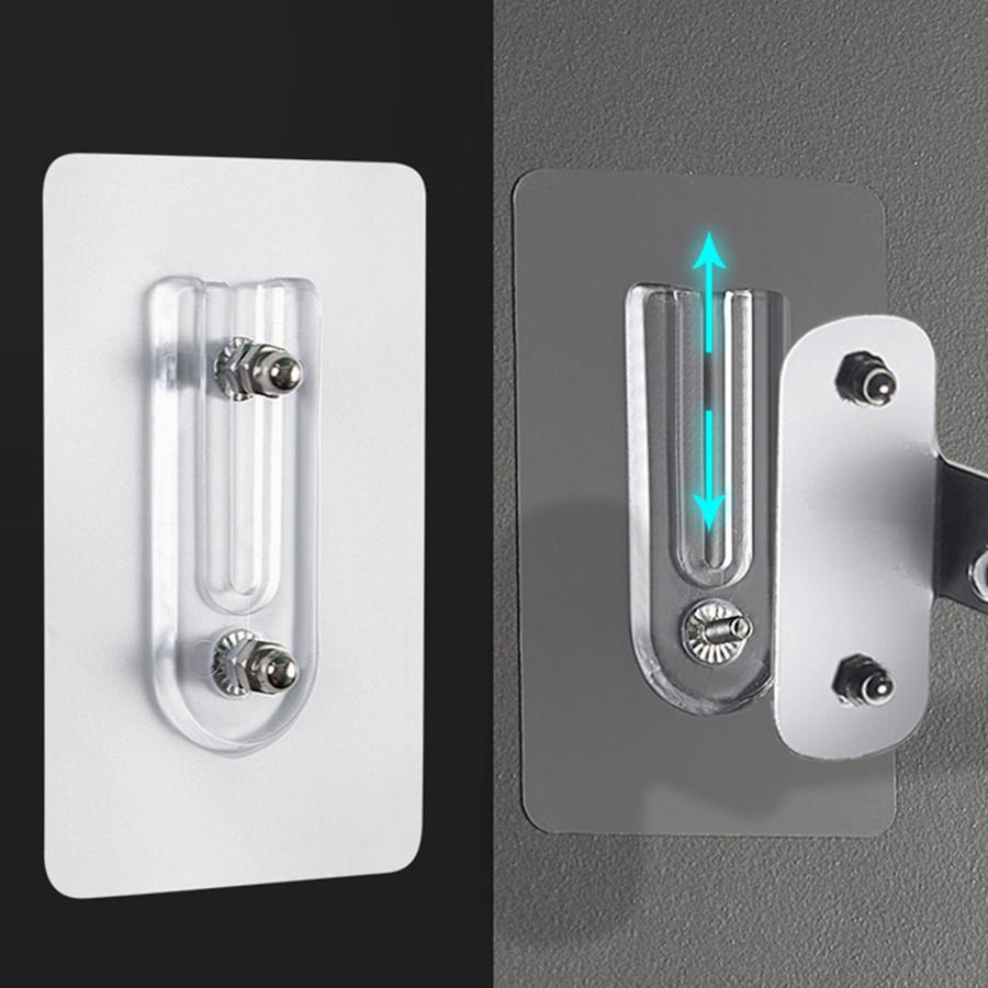 Nie rysujące, Nieperforowane, Mocny klej, Regulowane wsporniki hakowe do montażu ściennego - Styl współczesny, Materiał plastikowy