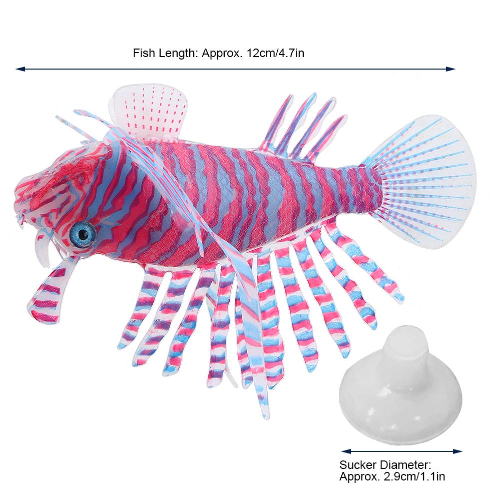 Aquarium Artificial Simulated Silicone Lionfish Luminous Ornament Fish   Decoration