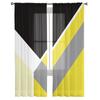 Abstract Yellow Geometric Texture Tulle Curtain Voile Transparent Tulle for Bedroom Living Room Kitchen Sheer Window Curtains