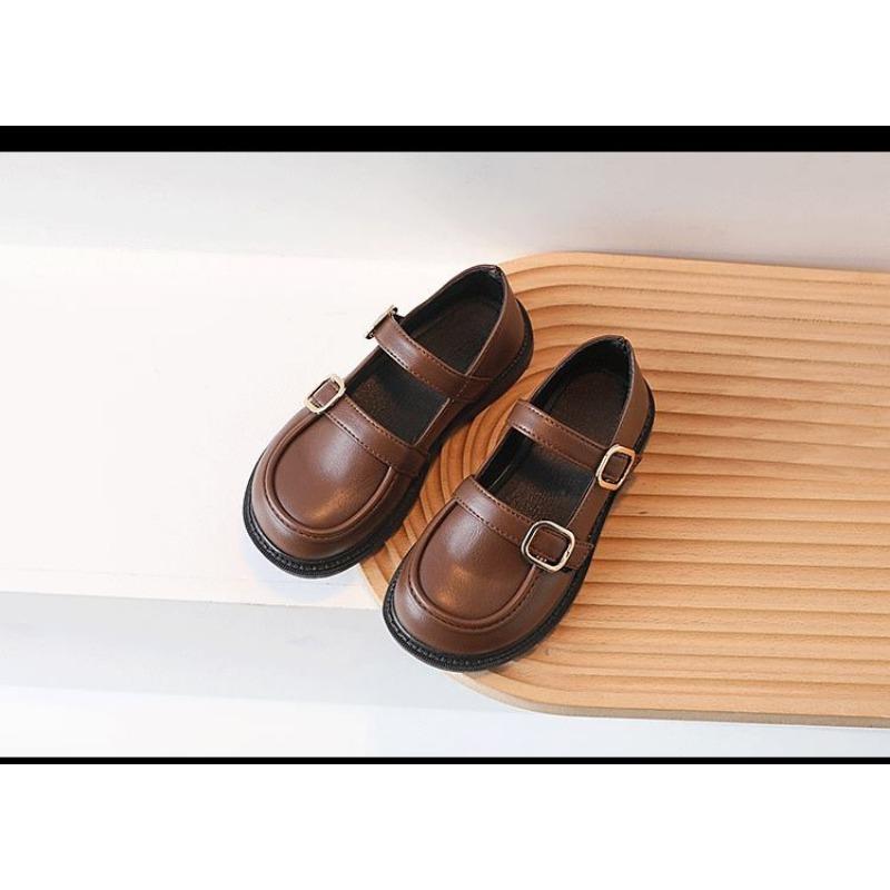Fashion Retro Girls Small Leather Shoes Spring and Autumn New Children's Shoes Little Girl Princess Shoes Soft-soled Casual Shoes