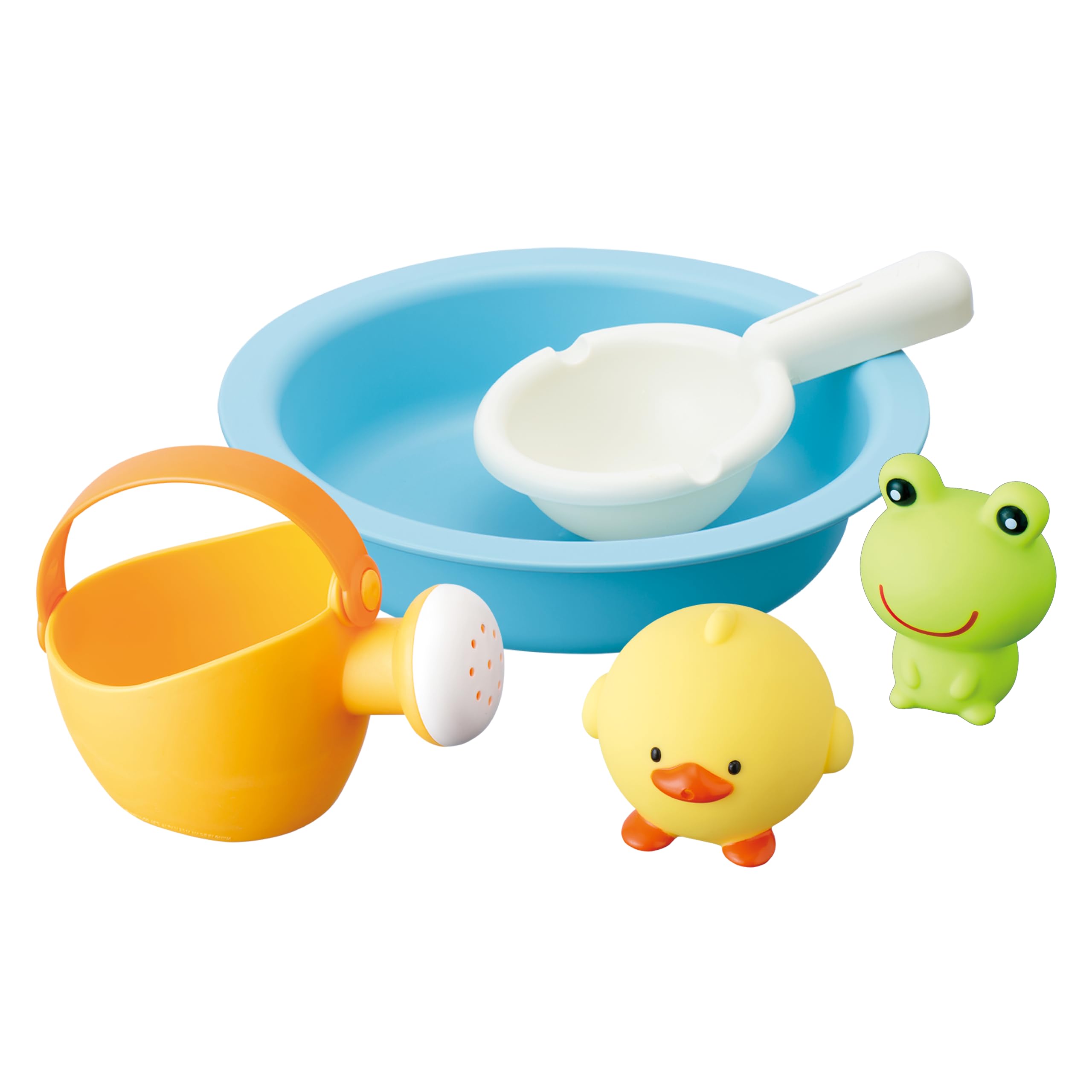 Toyroyal Soft Bath Variety Set Water Play Bath Play Antibacterial Mold-Resistant Coating Wash Basin Cup Watering Can Doll Soft Material Pool Toy
