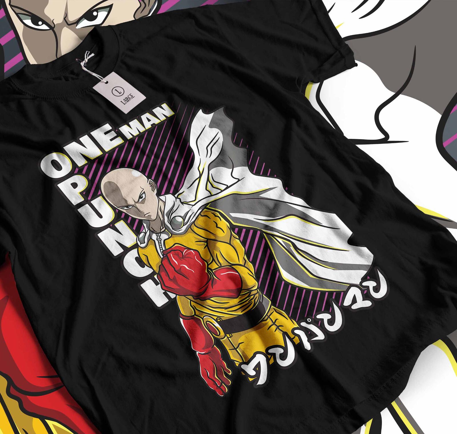 

SAITAMA One Punch Man T-Shirt Mens Womens Tees Top Horror Anime Manga Gifts Black Shirt All Size 096 XL