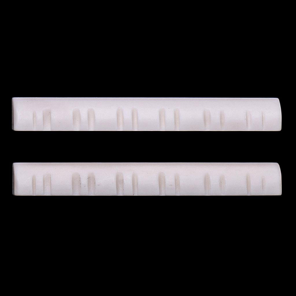 White Slotted Carved 12 String Guitar Nut Accessory 5 x 0.8cm
