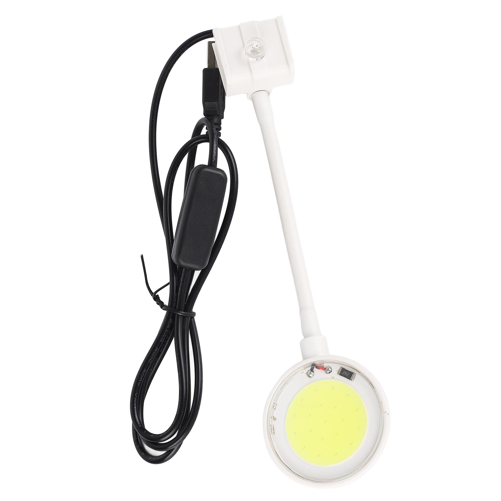 

USB Fish Tank Lamp COB Chip High Brightness 360 Degree Rotation Clip On Mini LED Aquarium Light with Button Switch SZD