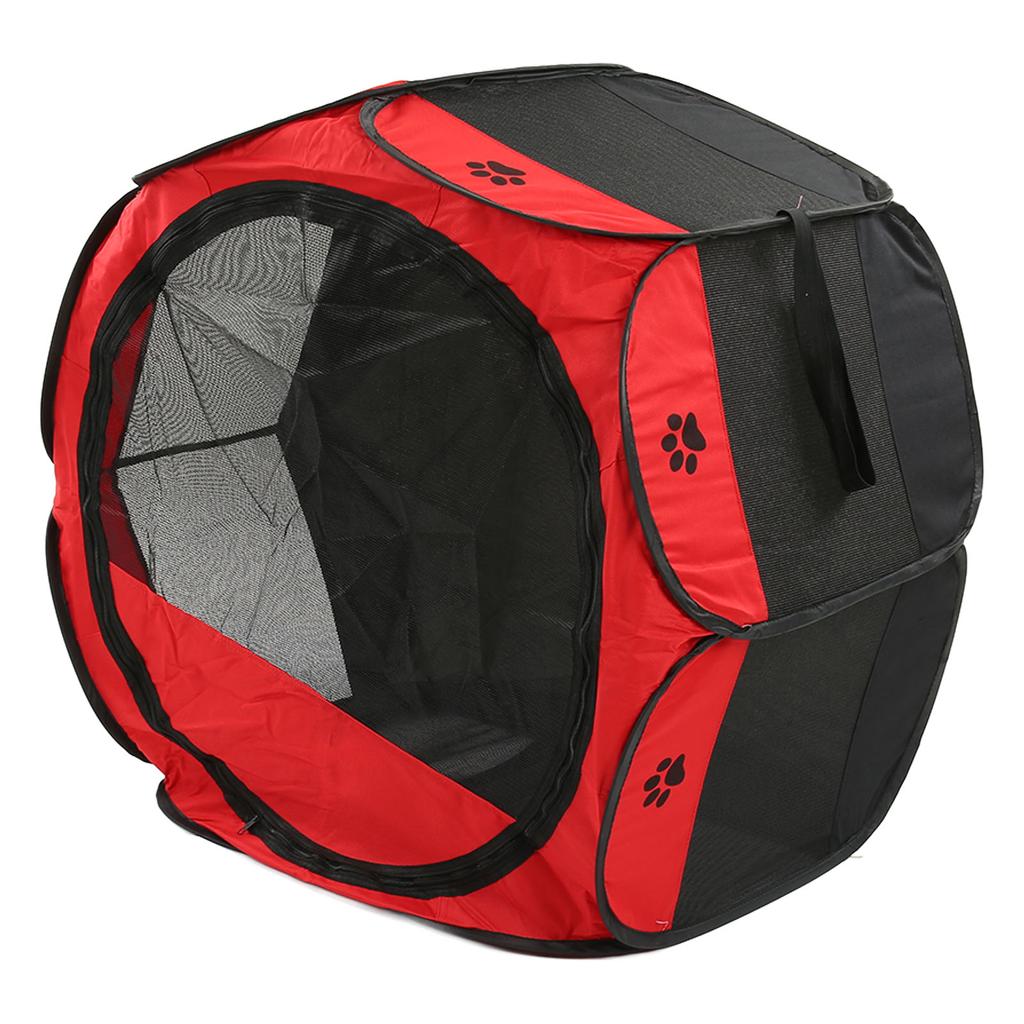 Haustier Laufstall Atmungsaktives Netz Abnehmbarer Reißverschluss oben Tragbar Faltbar Hunde Katzen Laufställe für Welpenhund