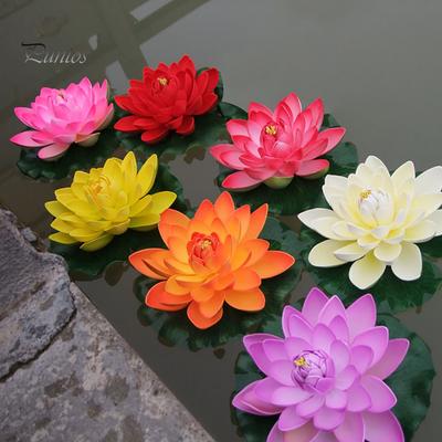 Artificial Lotus Flower Fake Floating Water Lily Garden Pond Fish Tank Decor