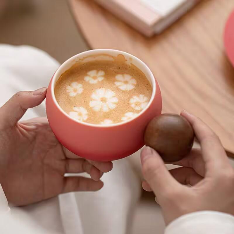 Creative Ceramic Coffee Cup And Saucer Set, High-Value Gift Box Gift, Special Wooden Handle Coffee Cup Gift