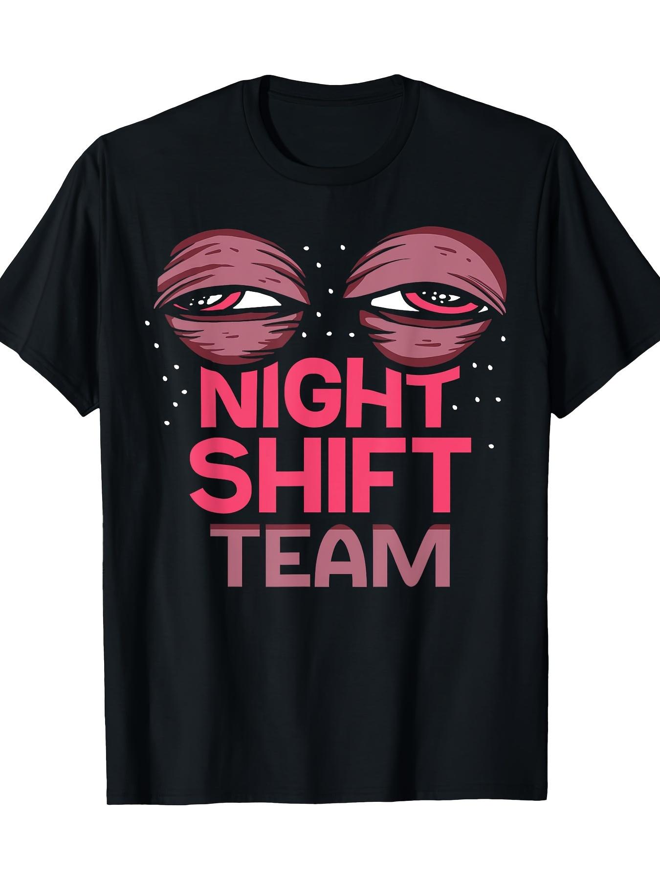 

Men s Night Shift Team Graphic T-Shirt - Black with Pink & White Lettering M