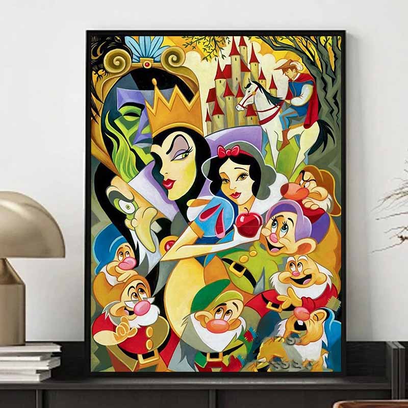 Disney Diamond Painting Snow White Cubist Style Group Portrait Art Painting Cute DIY Rhinestone Mosaic Cross Stitch Kit Embroidery Gift HomeDecoration