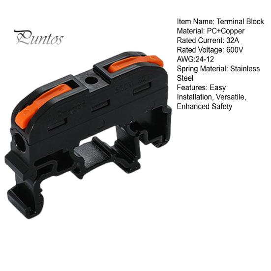 10Pcs KV121 Push-in Quick Terminal Block Din Rail Connector Universal Compact Fast Electrical Connector Stable Equipment Operation Terminal Block