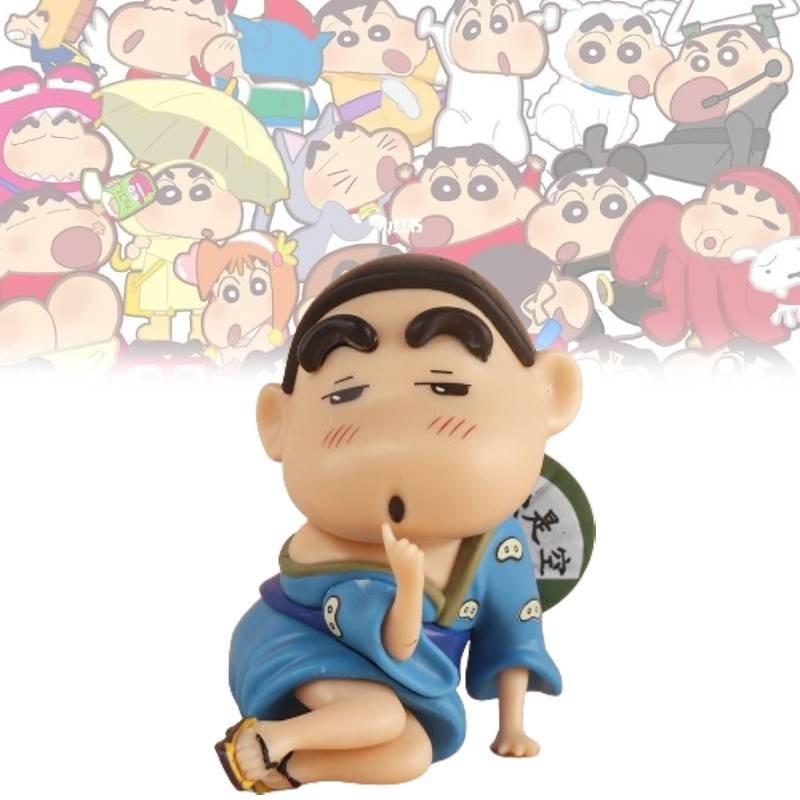 Adorable Crayon Shin-chan Figurine In Kimono Pvc Anime Car Dashboard Decoration