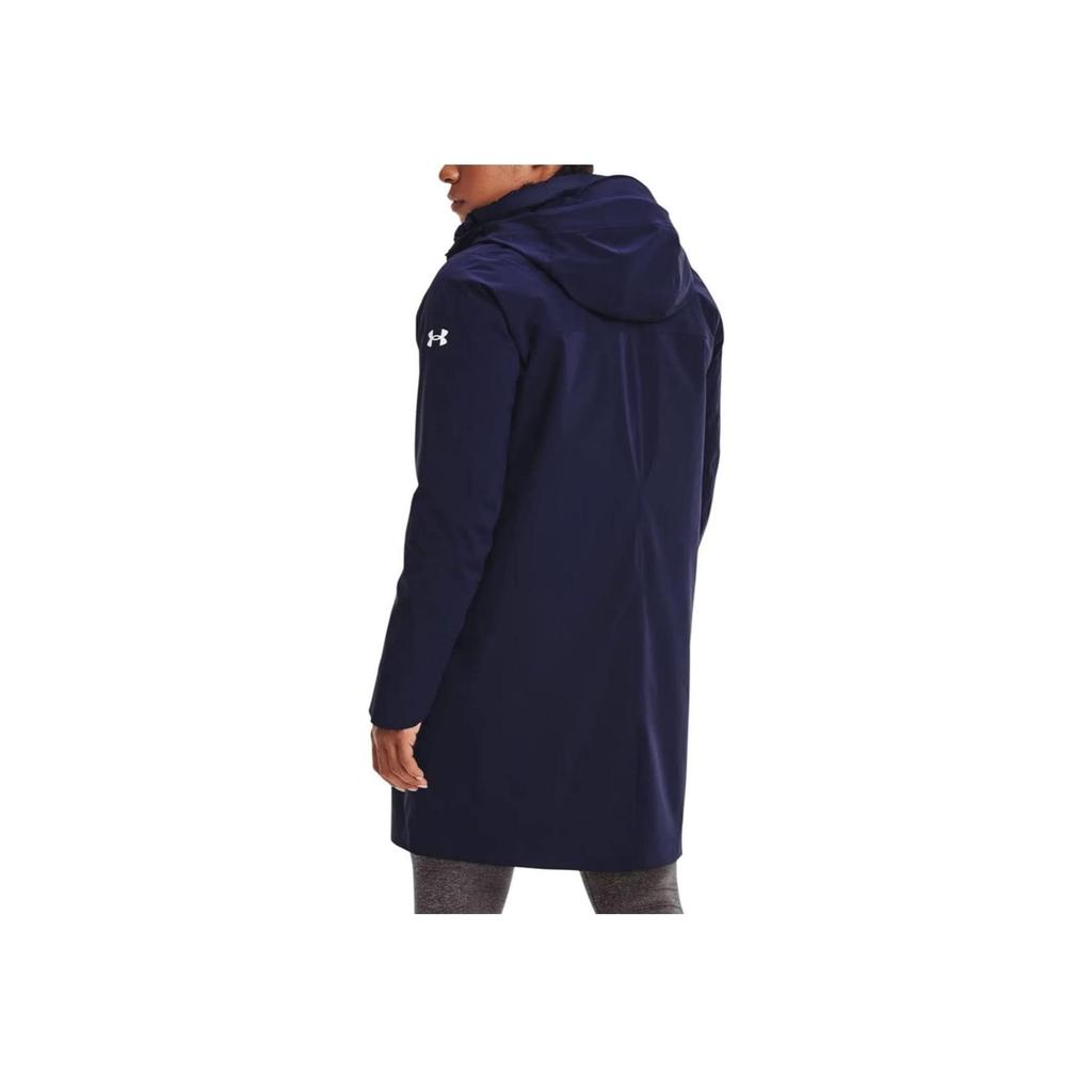 Under Armour Armour Down Logo Solid Color Hooded Three-In-One Long Sleeve Down Jacket Women jackets Navy-Blue 1365073-410
