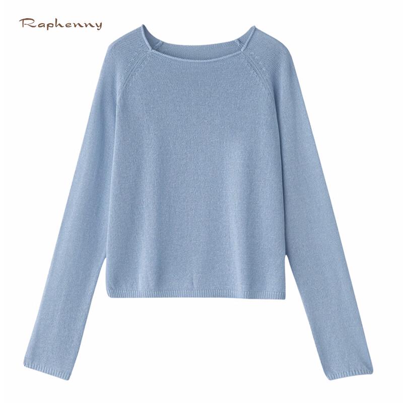 Raphenny Women's Stylish Round Neck Long Sleeve Knit Sweater