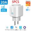 WiFi 20A Socket With Power Monitoring Tuya Smart EU Plug Timer Child Lock Outlet Google Home Alice SmartThings Alexa