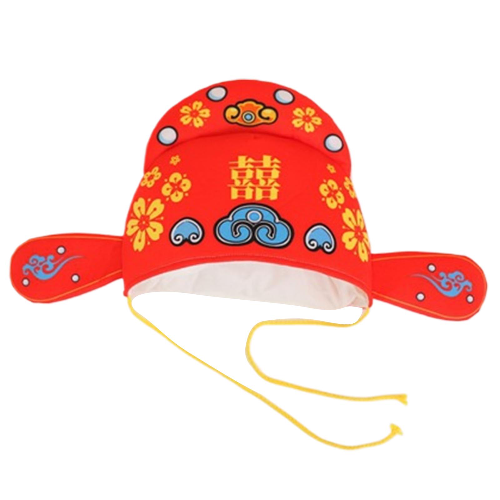 

Traditional Groom Hat for Wedding Party and Photography Props Costume Hat Chinese Traditional Groom Accessory Hat 1 красный