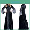 Bezauberndes Damen Böse Königin Gothic Hexenkostüm mit eleganten langen Glockenärmeln