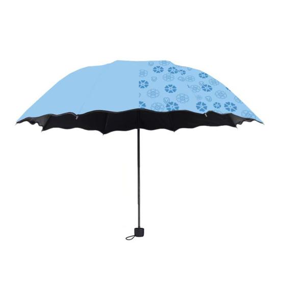 Water-Reactive Folding Umbrella Flowers Appear On Windproof with Wavy Edge When Rained Sun