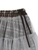 TUOMIO Check Tulle Skirt [Brown]
