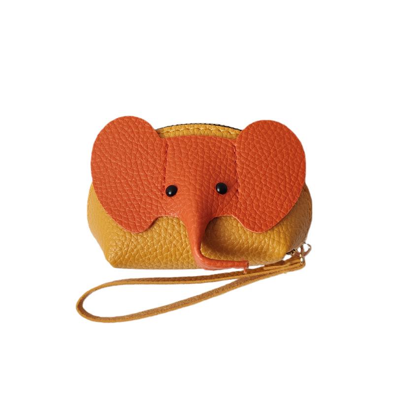 Pu Leather Baby Elephant Coin Purse Women'S Bag Pendant Creative Card Holder Storage Lipstick Envelope Zipper Money Bag