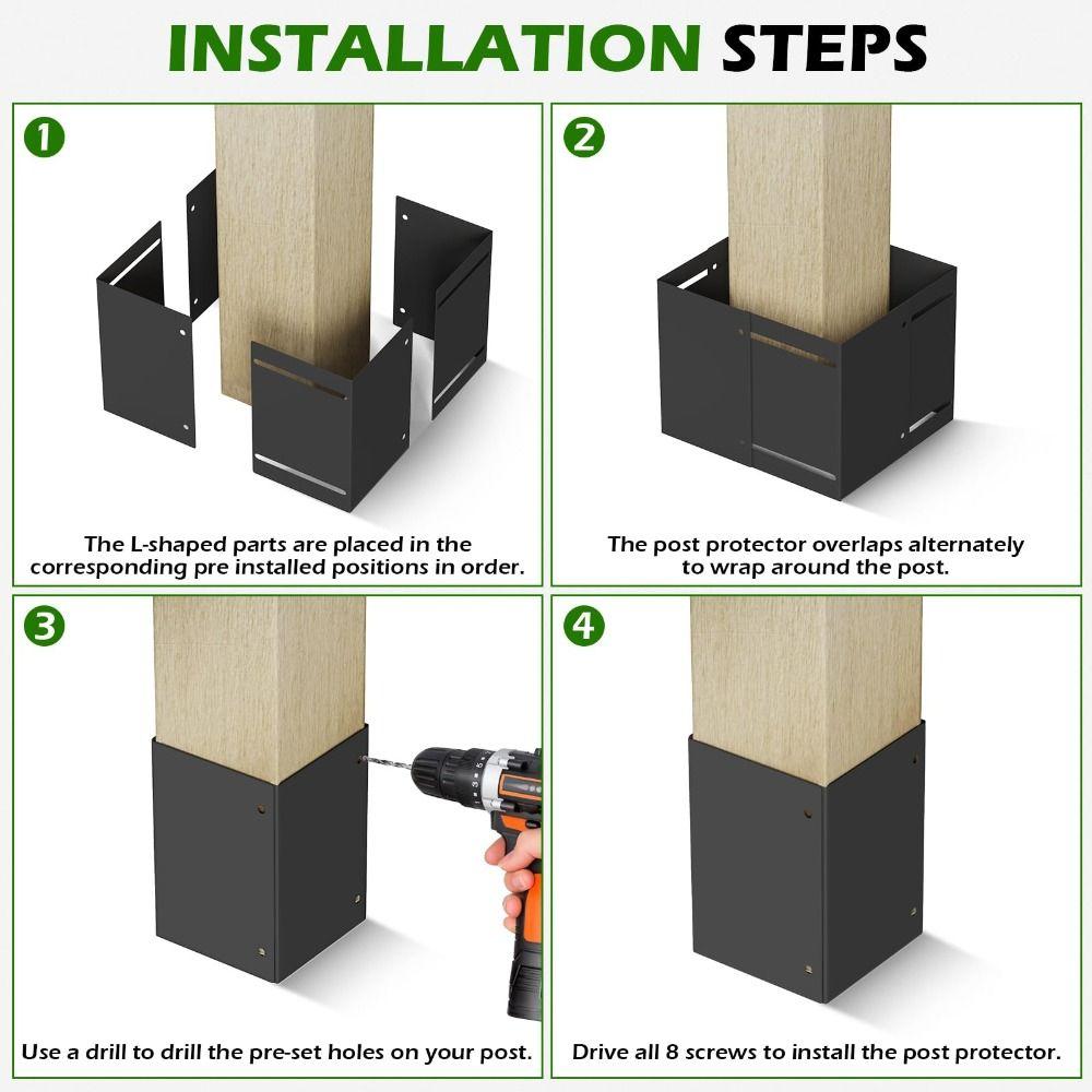 Rust Proof Post Bracket Metal Post Mount Protects From Damage Post Cover  Deck Railing