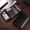 Portafoglio da Uomo Vintage in Pelle di Mucca, 12 Scomparti per Carte Multifunzione con 1 Finestra per Documenti, Tasca Portamonete con Zip, Protezione Blocco RFID Portafoglio in Vera Pelle
