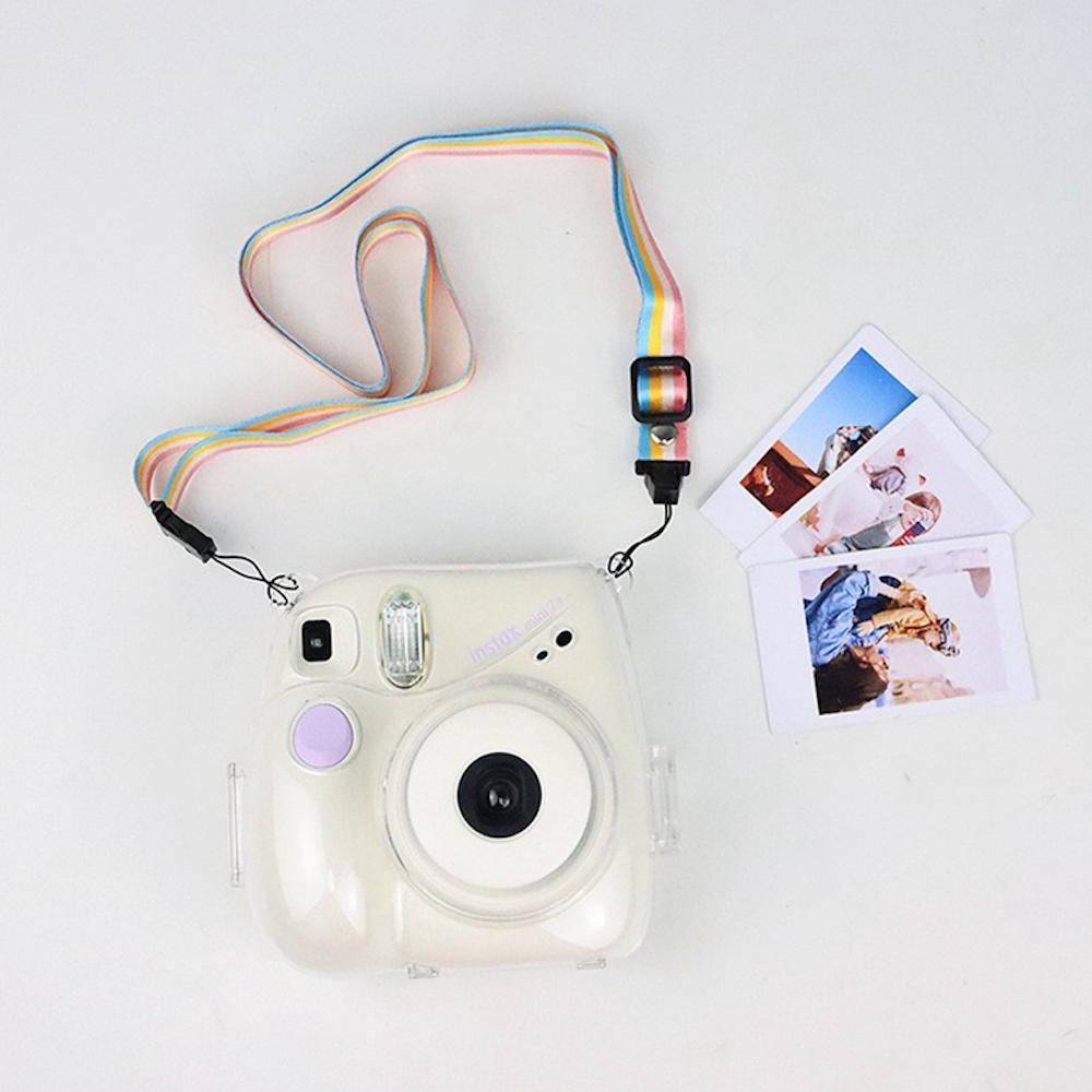 [Film Lab] Instax Mini 7+ Transparent Case Camera Protective Case with Strap CAA02