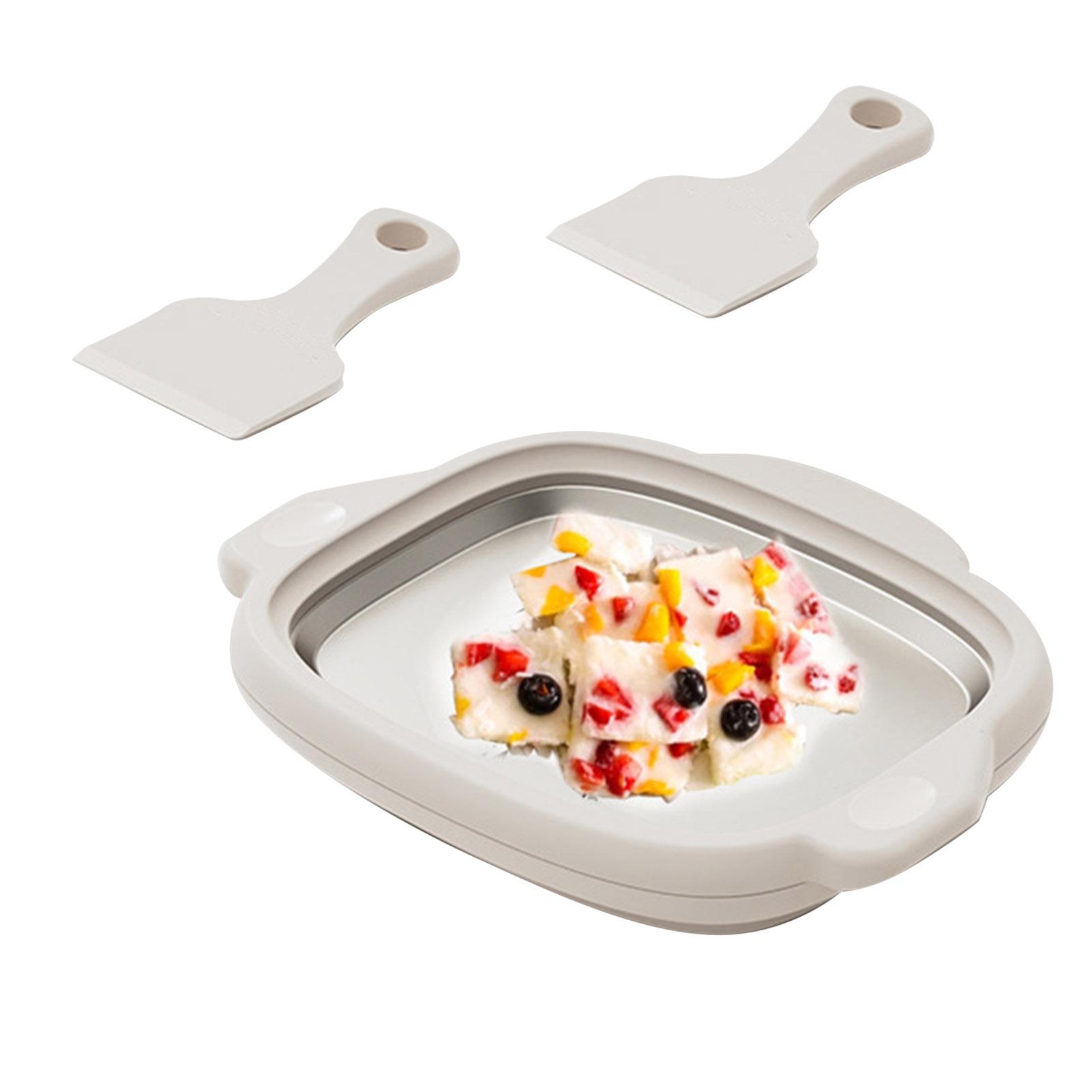 

Rolled Ice Cream Maker Multifunction Innovative Efficient Small Frozen Yogurt Maker for Making Frozen Yogurt Rolled Ice білий