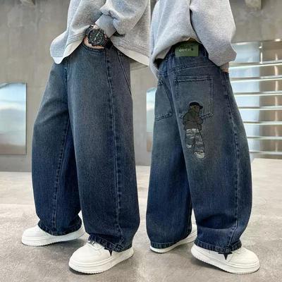 Jeans dritti foderati in pile per ragazzi - Primavera/Autunno 2025 - alla moda, taglia medio-grande per bambini, vestibilità comoda
