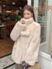 Women's Sweet Casual Plush Long Sleeve Jacket - Autumn/Winter 2025 Petite Loose Thick Warm Top