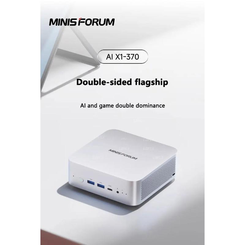MINISFORUM AI X1 370  Mini PC AMD Ryzen AI 9 HX 370 96GB DDR5 2TB WiFi 7 Dual 2.5G LAN Copilot AI 135W Adapter Office PC Gaming