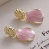 Korean Style Pink Waterdrop Stud Earrings For Women Fashion Romantic Sweet Jewelry Accessories Brincos Girl Gift