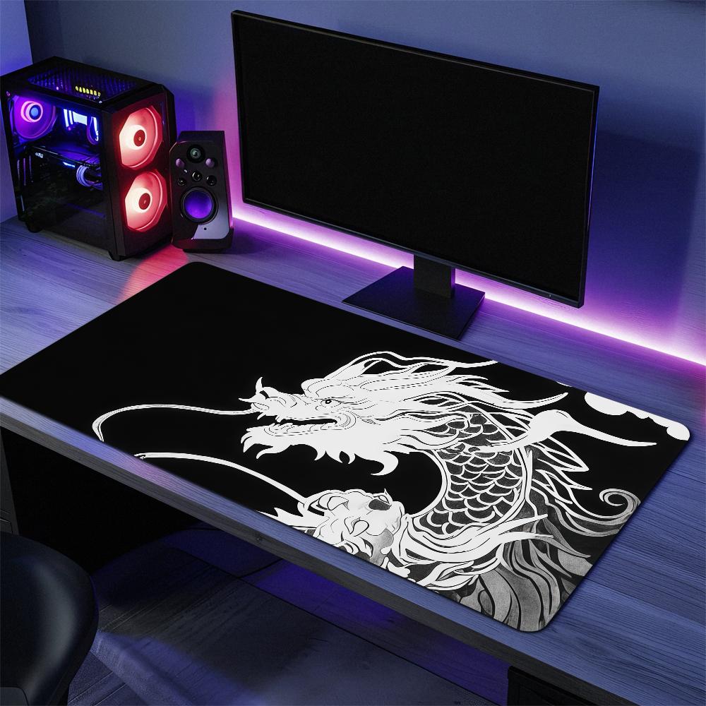 Blue and White Traditional Dragon S Mouse Pad Large Desk Mat Keyboard Ergonomic Office Rubber PC Nonslip Antifray Home Custom