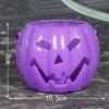 Halloween Candy Basket Light Up Pumpkin Barrel Trick Treat Bucket Decorative Pumpkin Lights Props - Purple