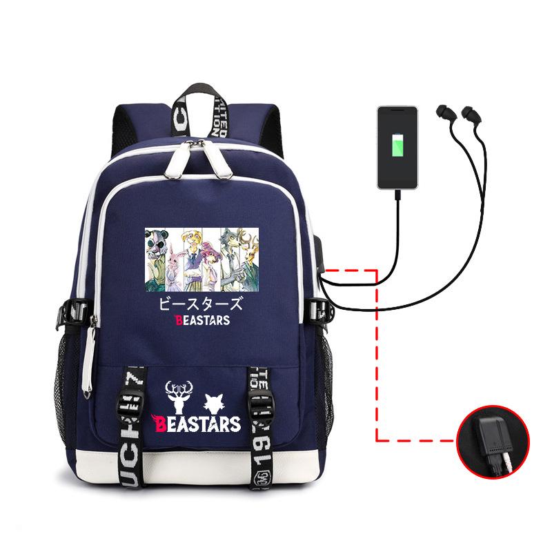 Animal Rhapsody Beastars Peripheral Women'S Bag Usb School Bag Multifunctional Large Capacity Backpack