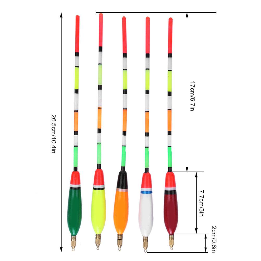 5PCS Multiple Color Balsa Wood Fishing Float Bobber Bite Indicator Angling Equipment(5+2g )