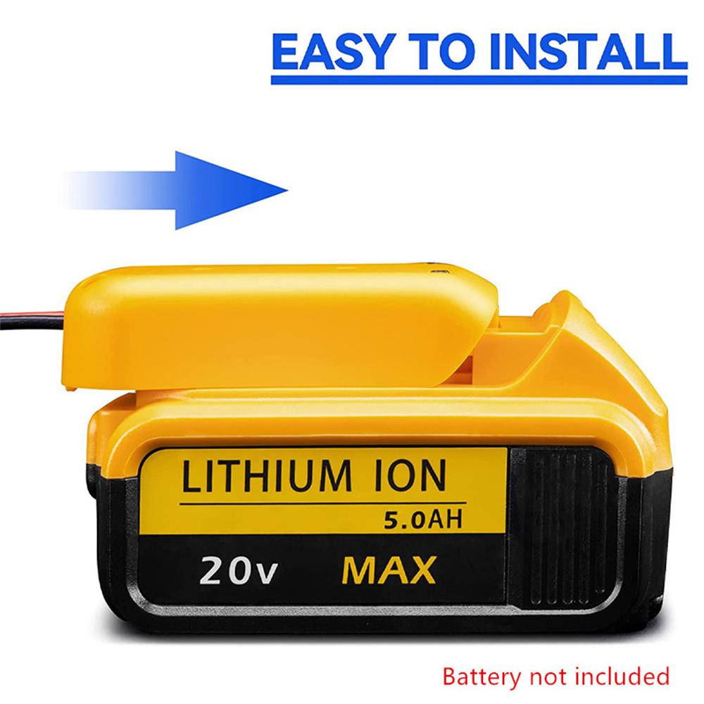 DIY Battery Converter For 18V/20V Max Battery Dock Power Connector 12AWG
