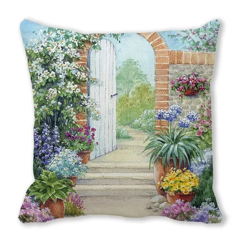 Home Decor Spring/Summer Pillowcase Animal Cat Dog Duck Sheep Print Cushion Cover Sofa Polyester  Funda De Almohada