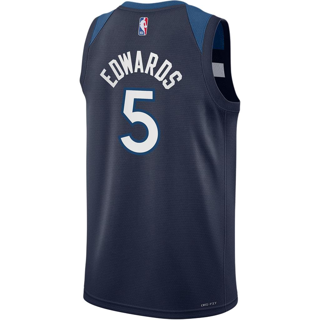 Nike Vest X NBA Basketball Jersey Timberwolves Edwards Home 5 Sports Breathable Kids Tops Navy-Blue 9Z2B7BX2P-AED