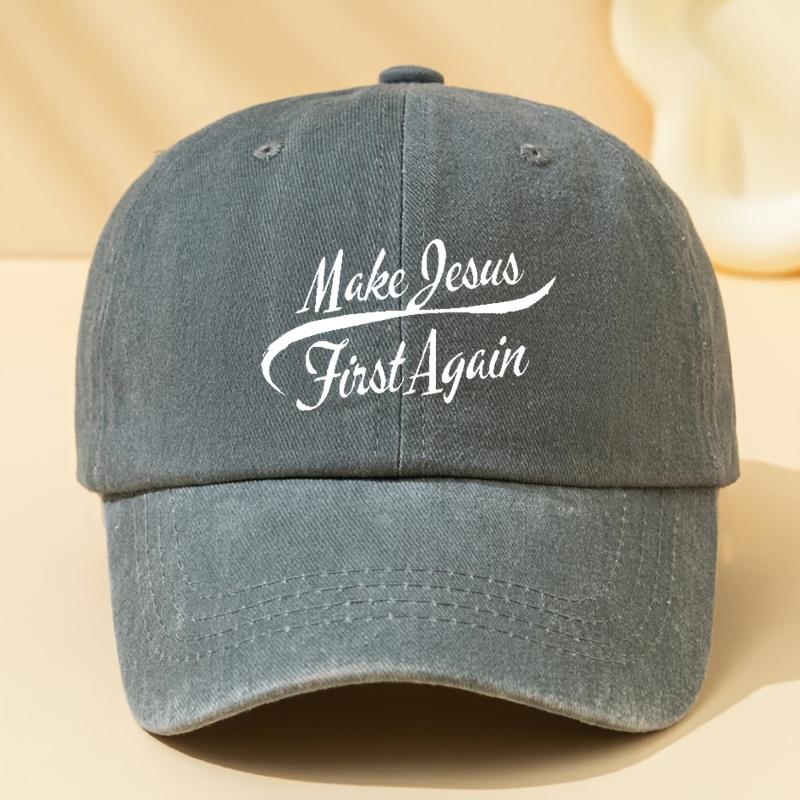 Make Again Letter Print Men's Washed Baseball Cap Peaked Cap Suitable for Outdoor Sports and Leisure