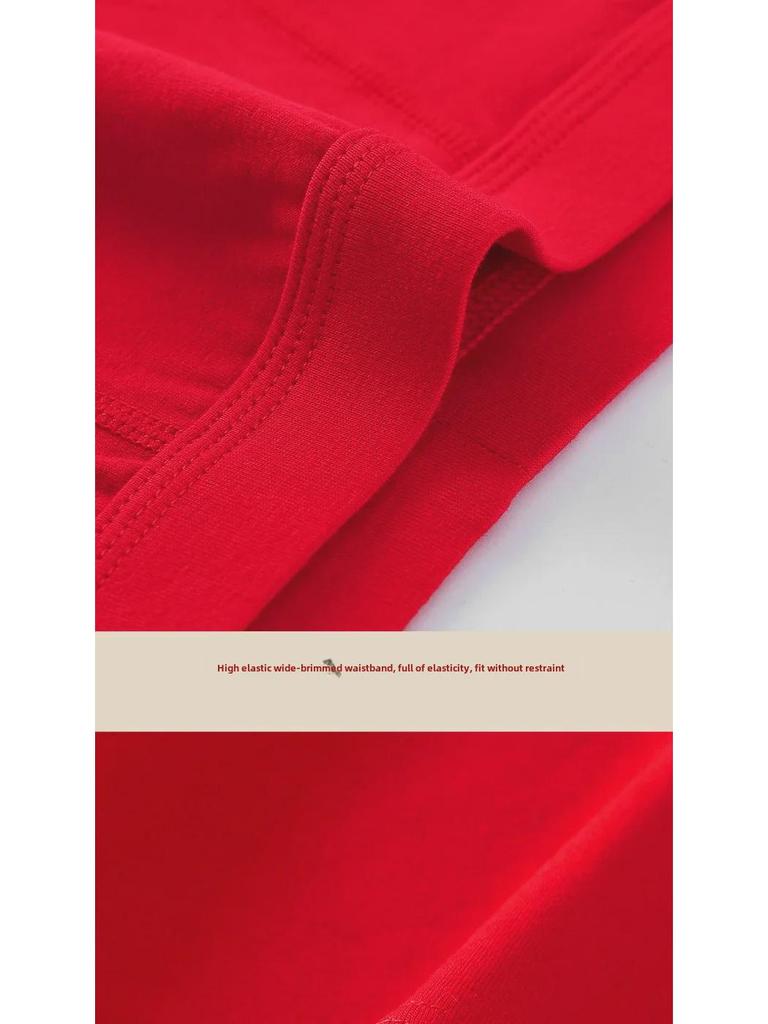 Red Diamond Bird Zodiac Dragon Cotton Men's Boxer Shorts Gift Box