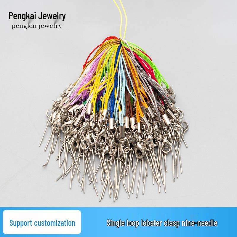 9-Shaped DIY Jewelry Pins & Lobster Clasp Mobile Phone Cord with Polymer Clay Pendant & Wool Felt Lanyard Accessories