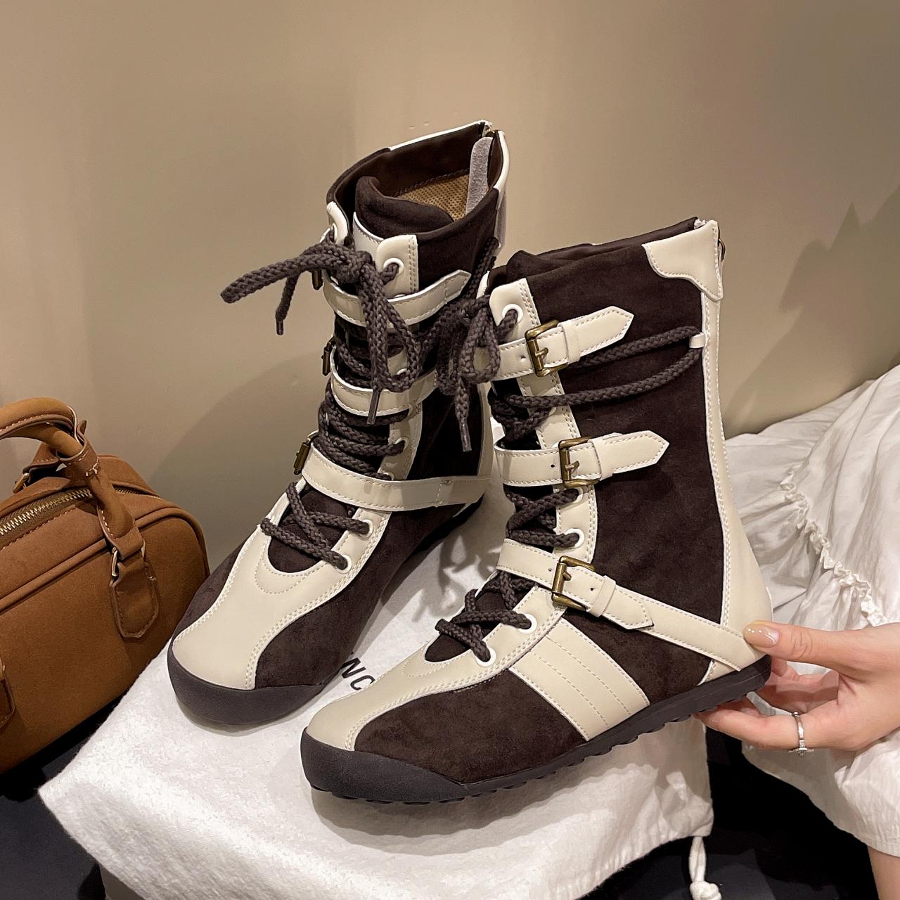 

Мода Новый Стиль Мода Женские Роскошные Плоские Короткие Ботинки Обувь Женские Зимние Круглый Носок На шнуровке Плоские Ботинки Большой Размер Zapatos De Mujer 40 белый