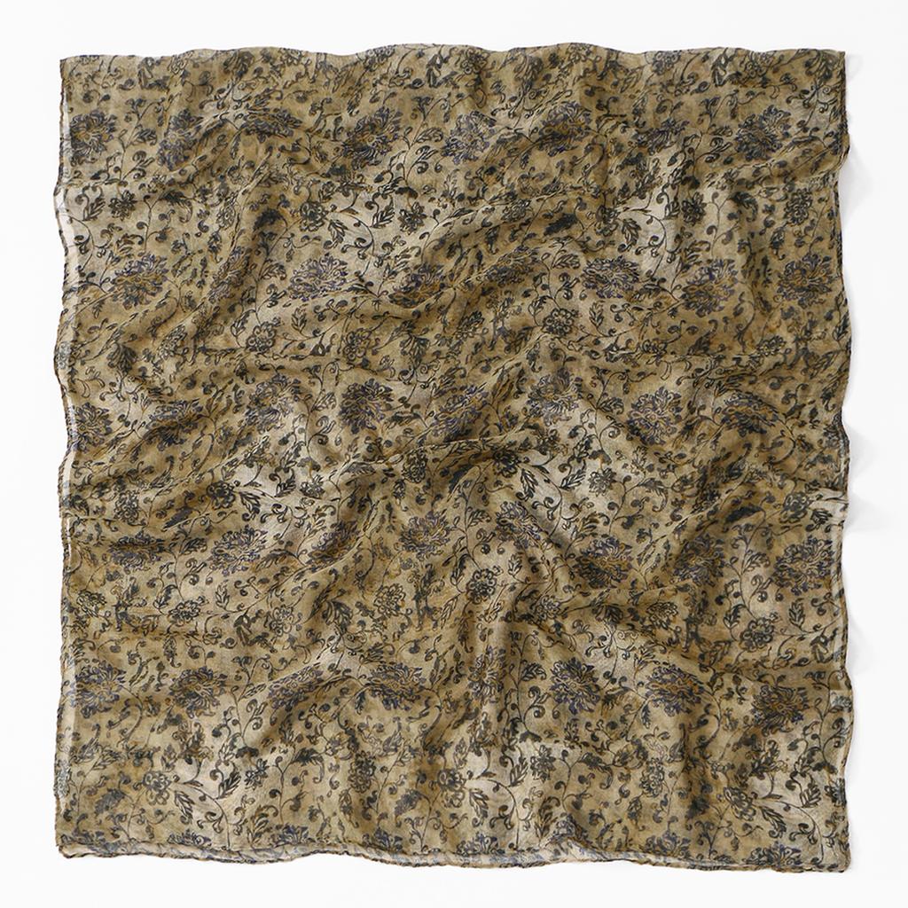 Muslim Vintage Voile Floral Scarf Islamic Women's Head Wrap Neck Scarf Lightweight Soft Scarves Elegant Fashion Accessory