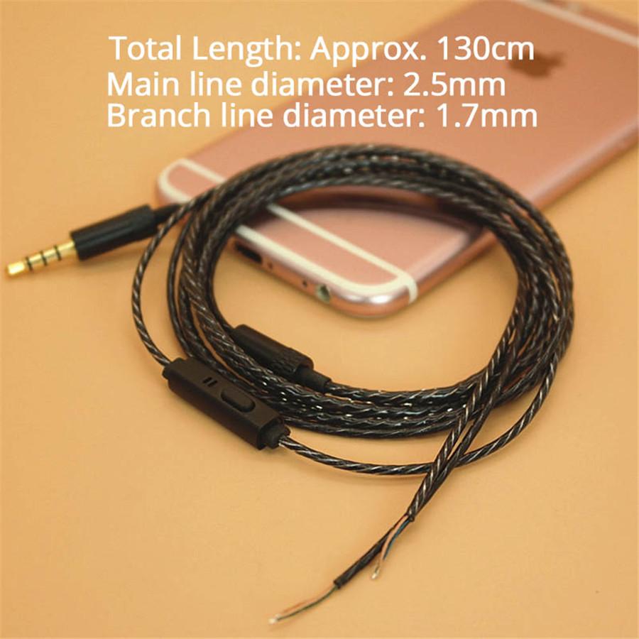 Earphone Cable Headphone Audio Cables for iphone with 3.5mm Jack DIY with Microphone Repair Replacement Headphone Earphone Cable