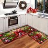 Christmas Candy Cane Kitchen Rug, Indoor Outdoor Flannel Non-Slip Soft Mat for Kitchen Office Bathroom Holiday Home Decor