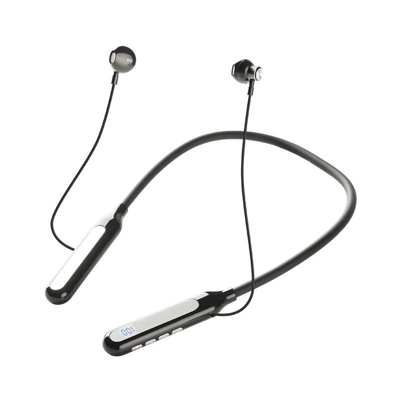 Neck-Hanging Sports Bluetooth Headset with Large Battery and Digital Display for Super Long Wireless Use