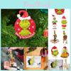 Ornament fermecător de Crăciun față-verso Grinch din acril de desene animate pentru decor festiv de mașină