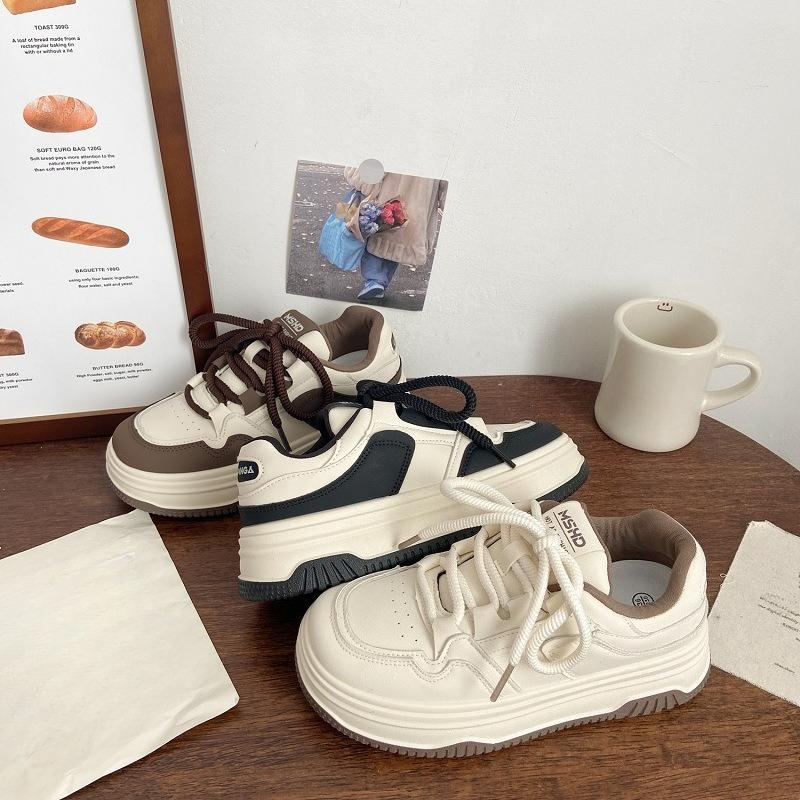 Thick-soled Shoes, Women's Muffin, Niche Bread Shoes, Round-toed Board Shoes