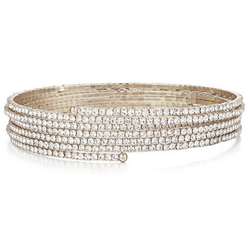 Upper Arm Bracelet Metal Coil Swirl Spiral Shape Armband Cuff Fashion Simple Arm Bangle Armlet Adjustable for Women Girl